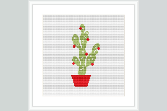 Blooming Cactus Cross Stitch Pattern