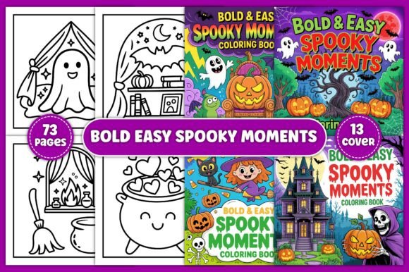 Bold Easy Spooky Moments Coloring Book