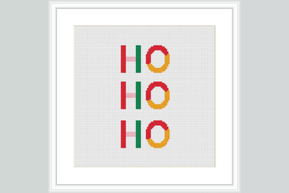 Bold Ho Ho Ho Cross Stitch Pattern