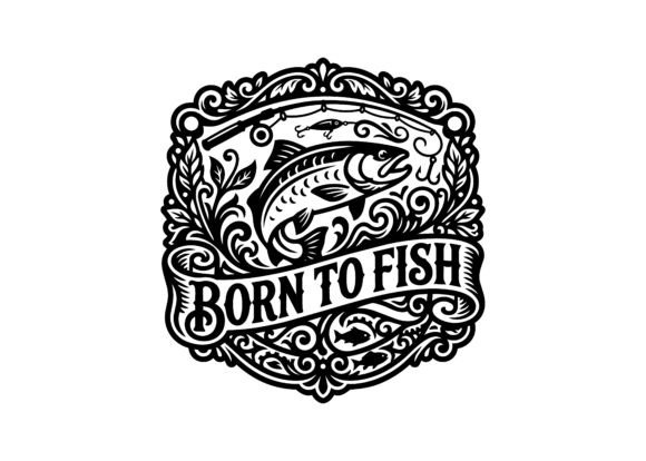 Born to Fish Vintage Fishing SVG