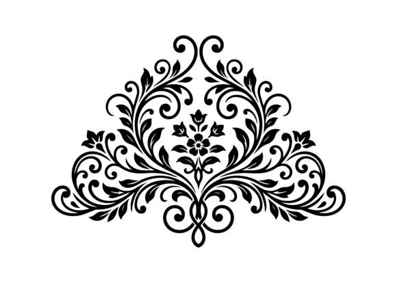 Botanical Floral Flourish Ornament SVG