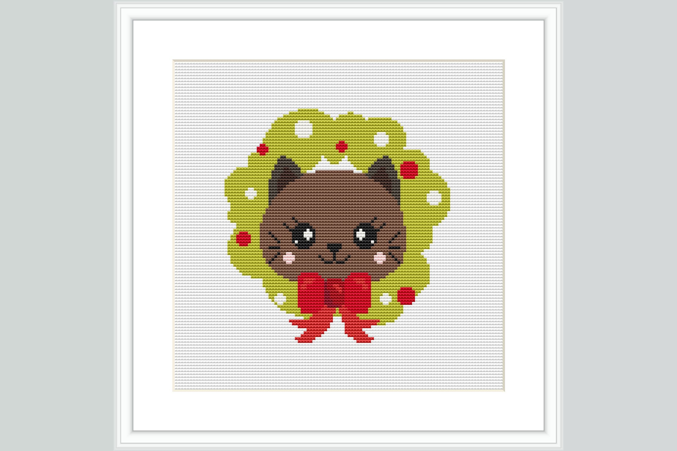 Cat Wreath Cross Stitch Pattern