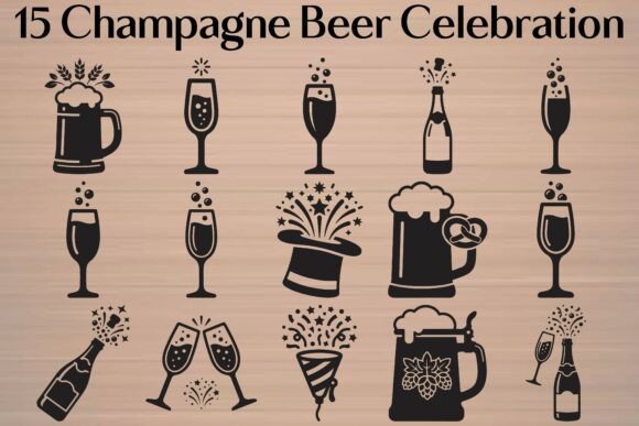 Champagne Beer Celebration Vector Graphics