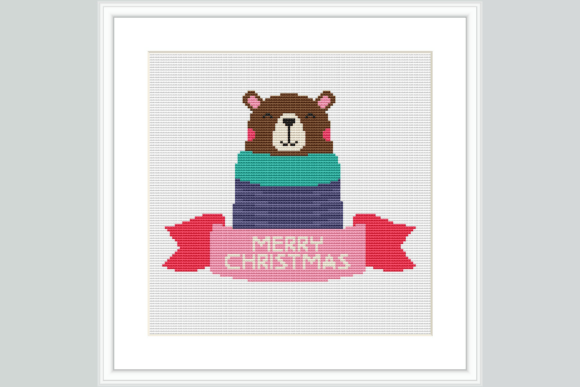 Christmas Bear Cross Stitch Pattern