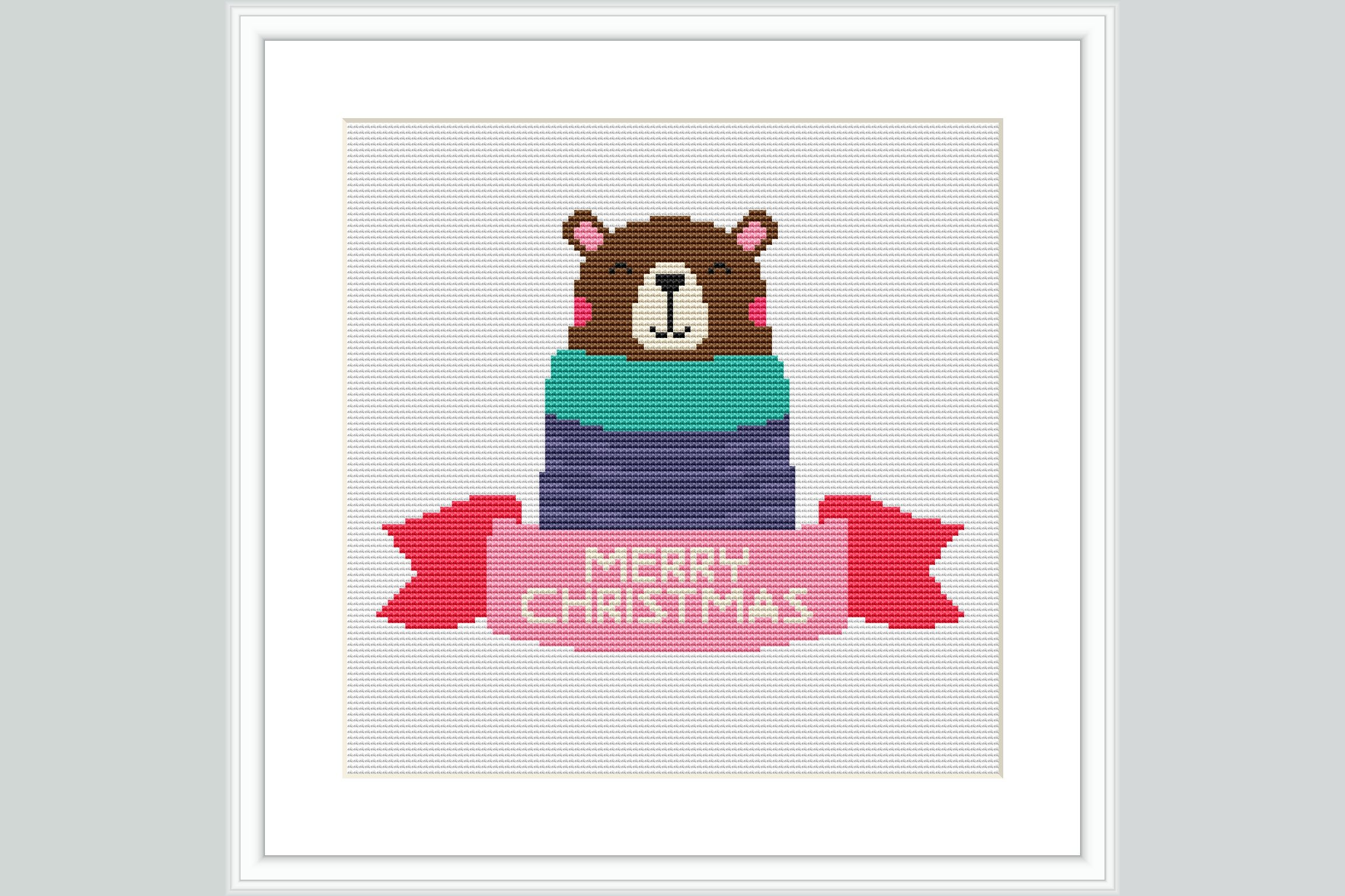 Christmas Bear Cross Stitch Pattern