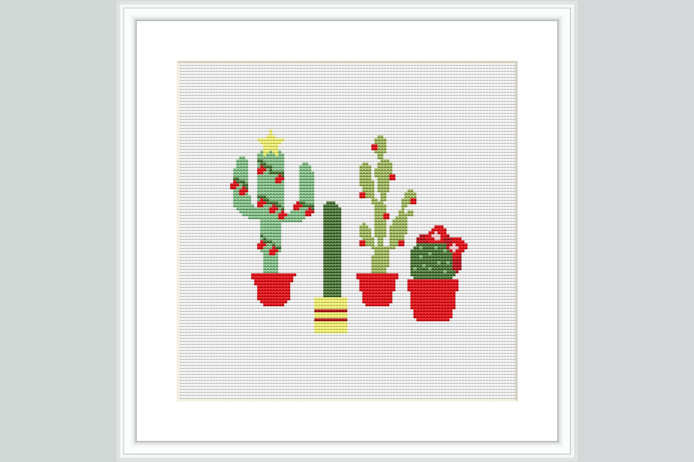 Christmas Cacti Cross Stitch Pattern
