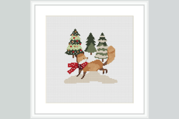 Christmas Fox Cross Stitch Pattern
