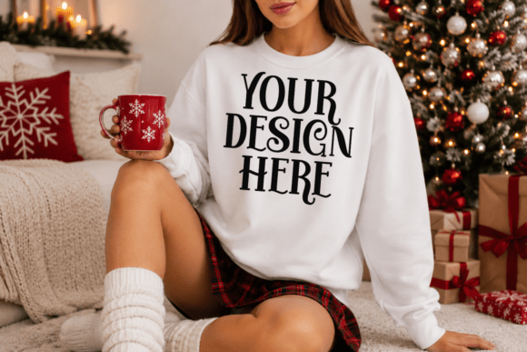Christmas Gildan 18000 Sweatshirt Mockup