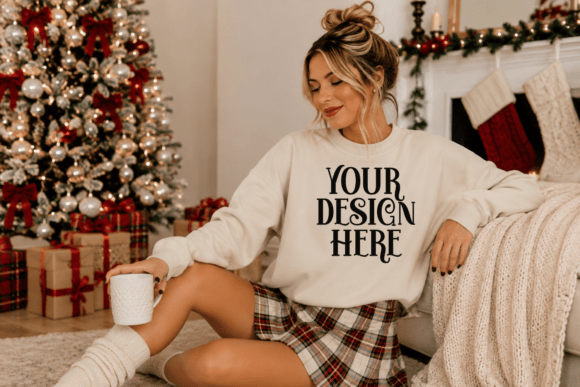 Christmas Gildan 18000 Sweatshirt Mockup