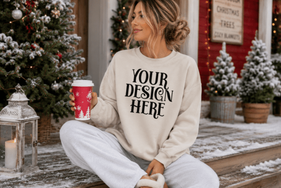 Christmas Gildan 18000 Sweatshirt Mockup