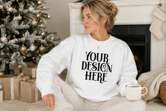 Christmas Gildan 18000 Sweatshirt Mockup