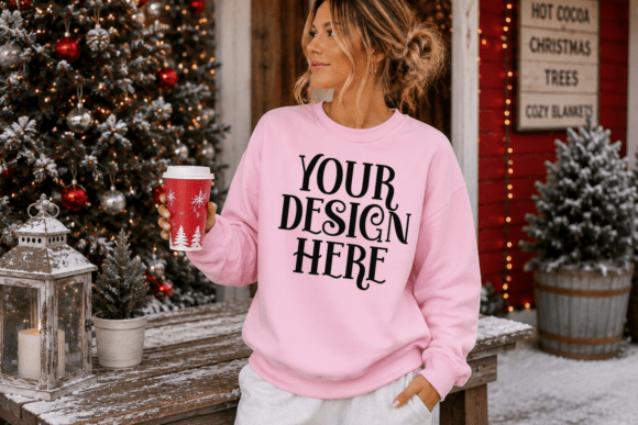 Christmas Gildan 18000 Sweatshirt Mockup