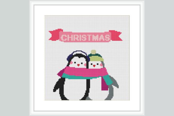 Christmas Penguins Cross Stitch Pattern