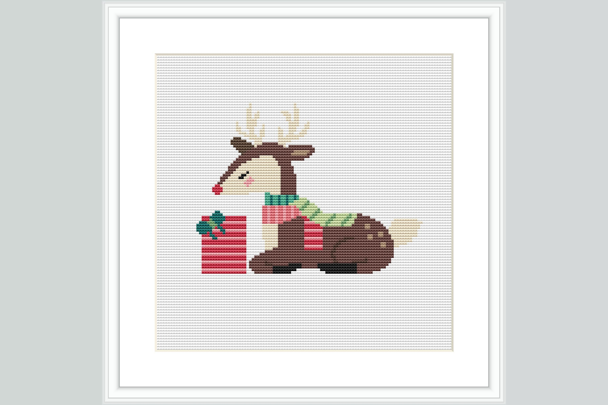 Christmas Reindeer Cross Stitch Pattern