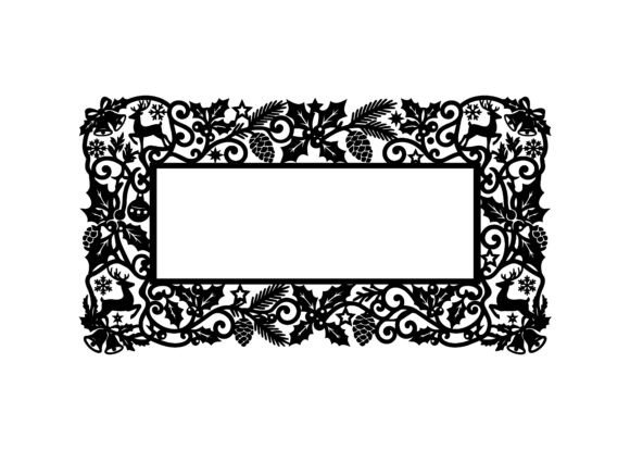 Christmas Reindeer Holiday Frame SVG