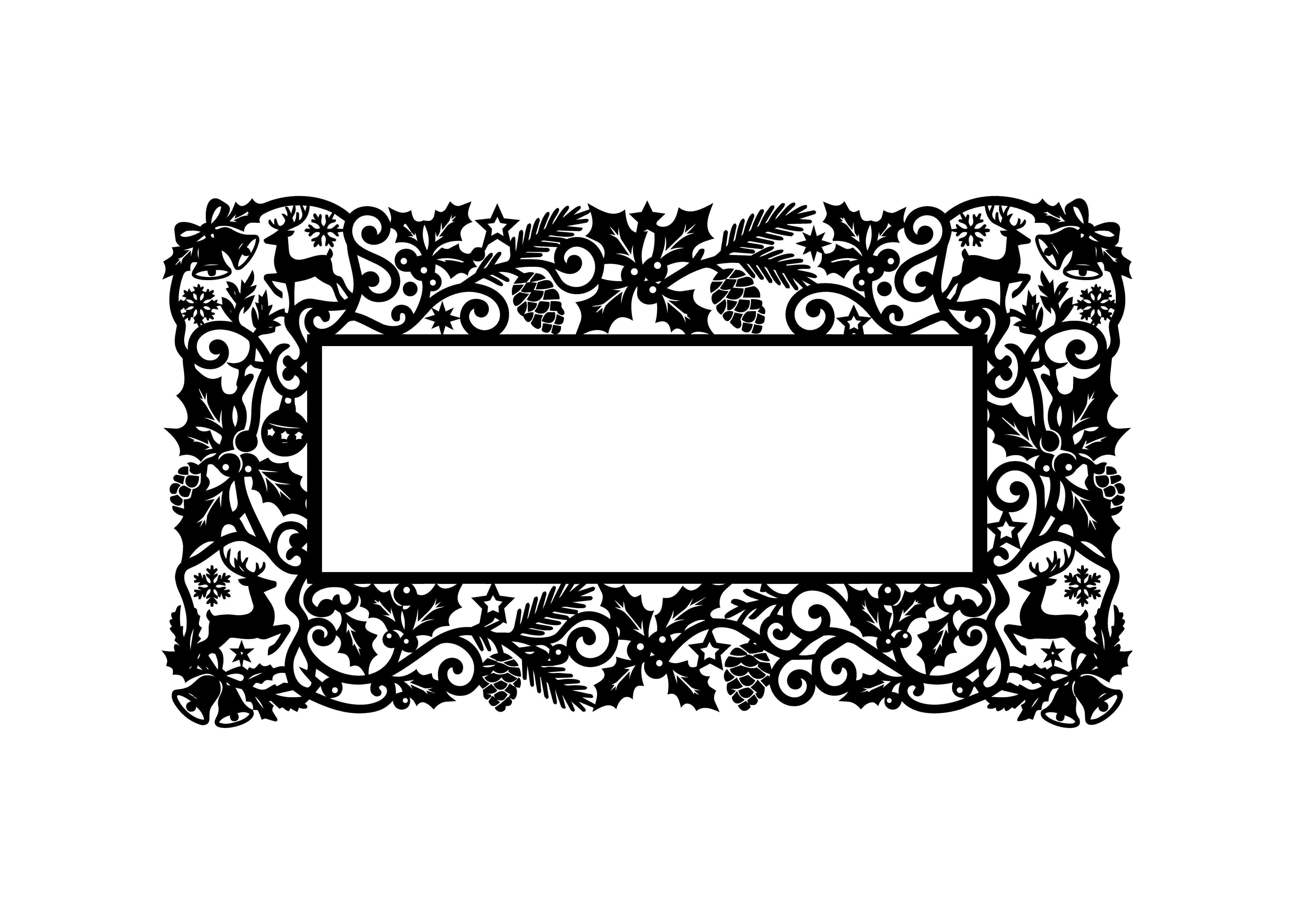 Christmas Reindeer Holiday Frame SVG