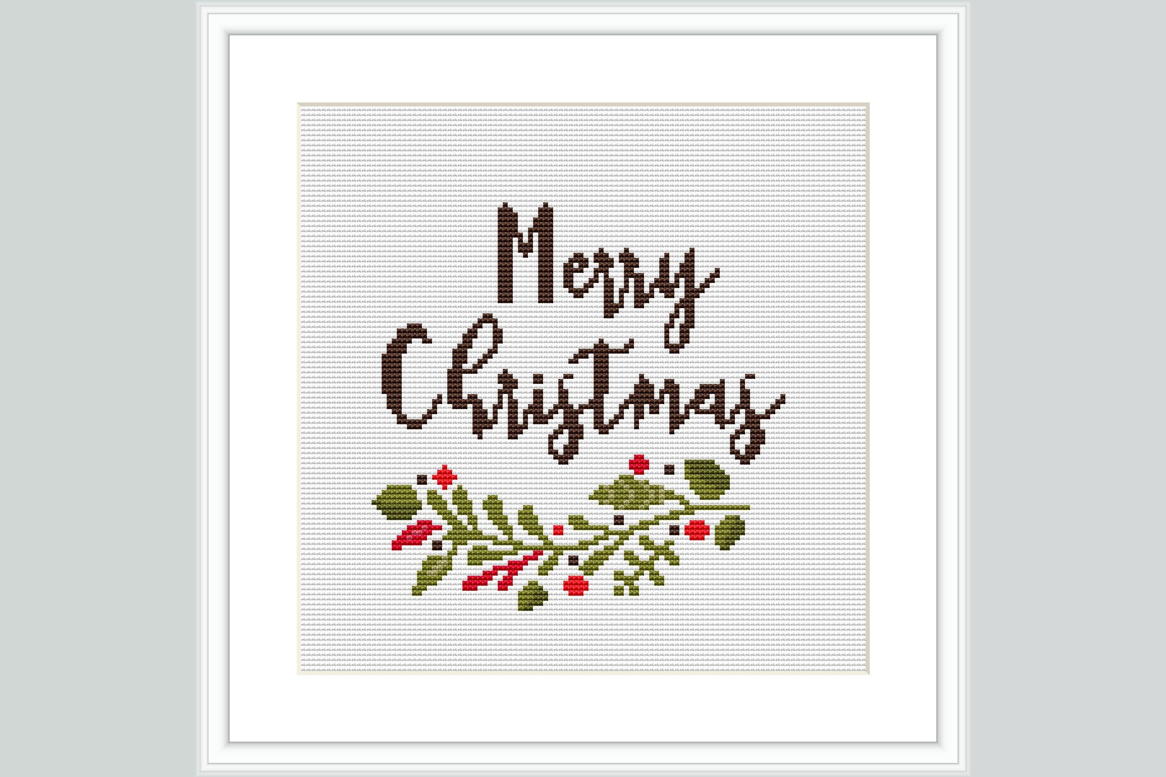 Christmas Script Cross Stitch Pattern