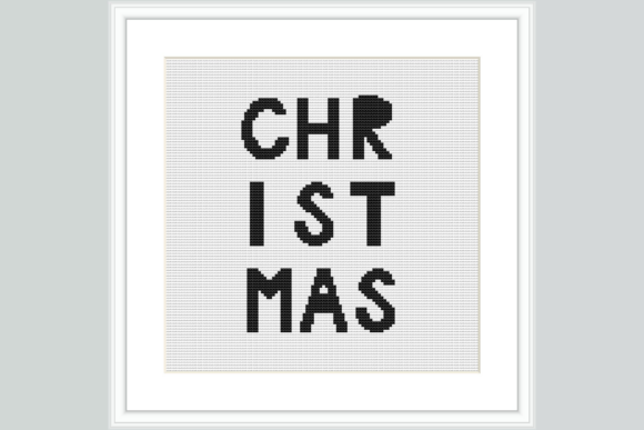 Christmas Text Cross Stitch Pattern