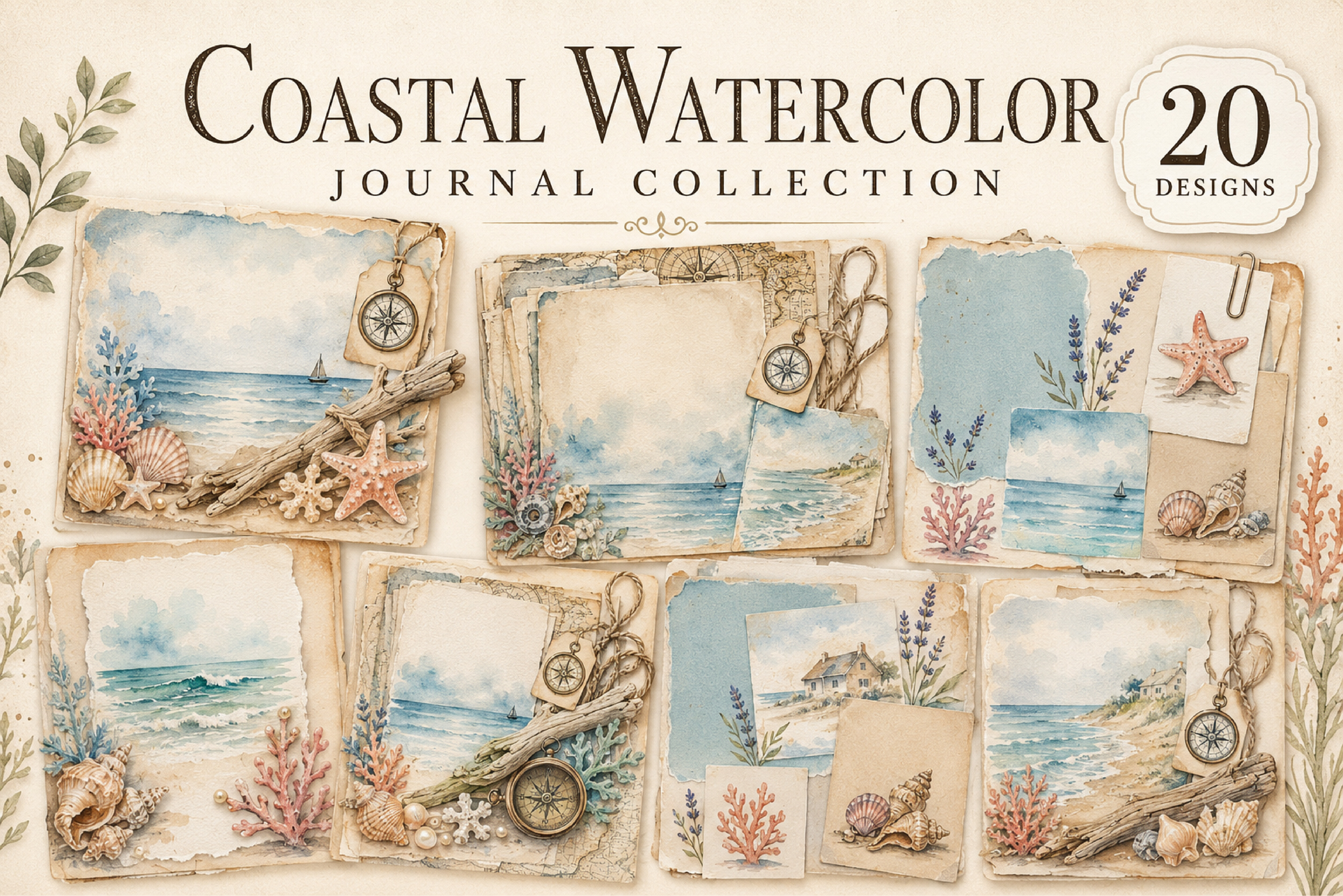 Coastal Watercolor Junk Journal