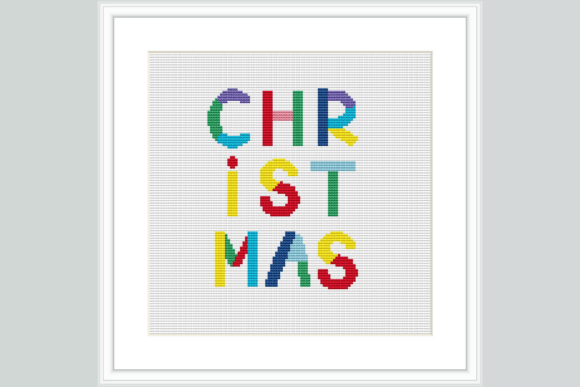 Colorful Christmas Cross Stitch Pattern