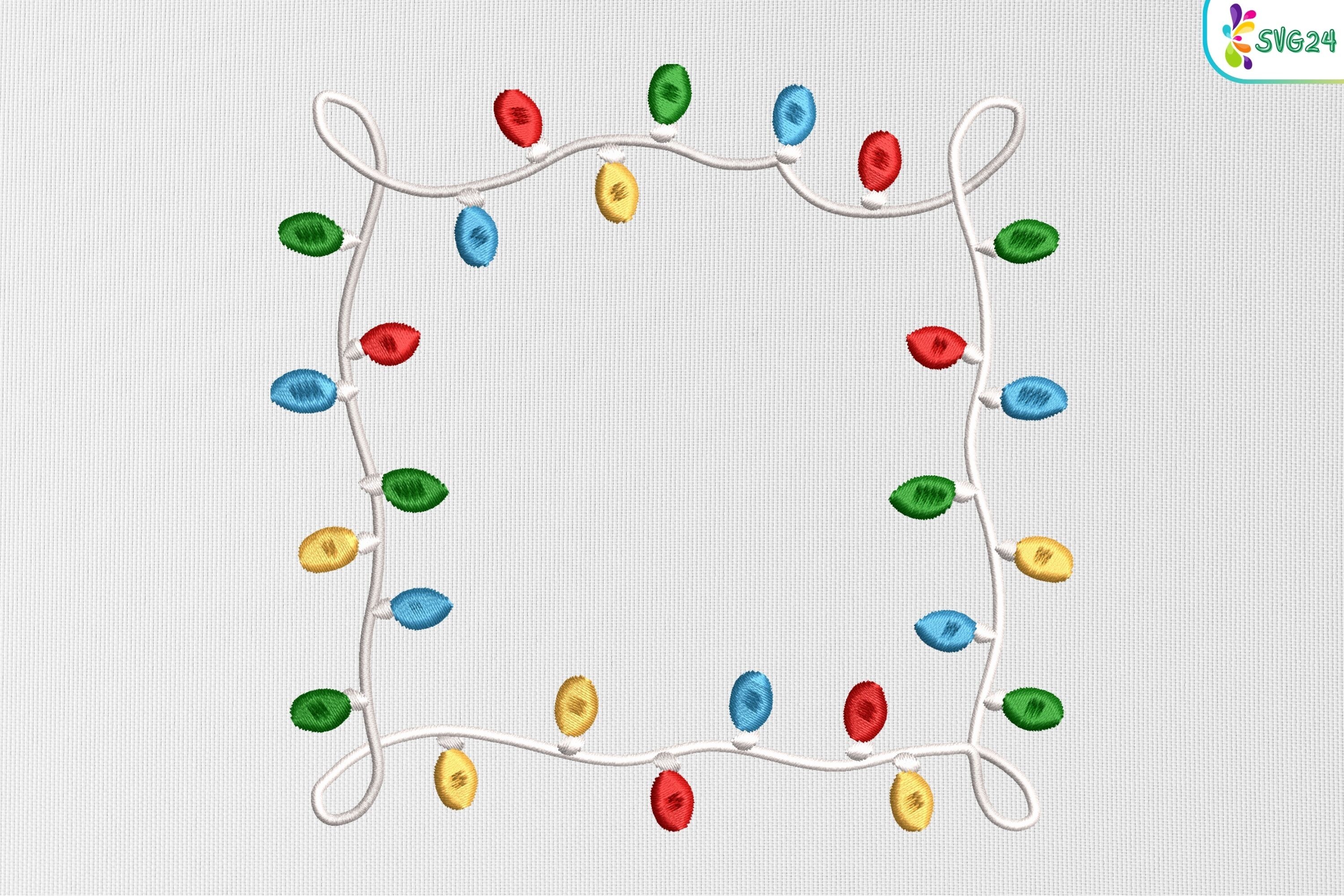 Colorful String Lights Border