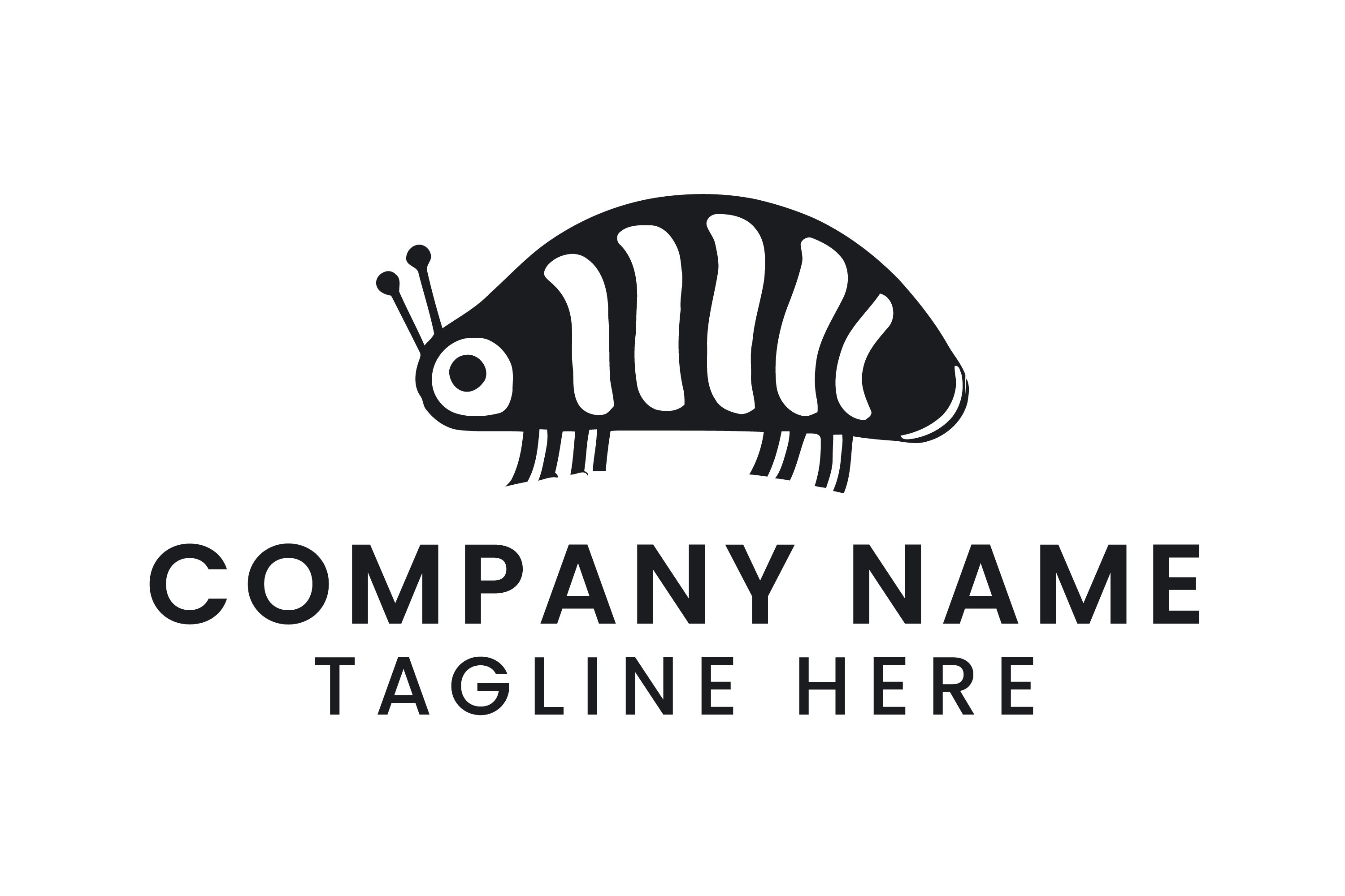 Cute Caterpillar Bug Logo Template