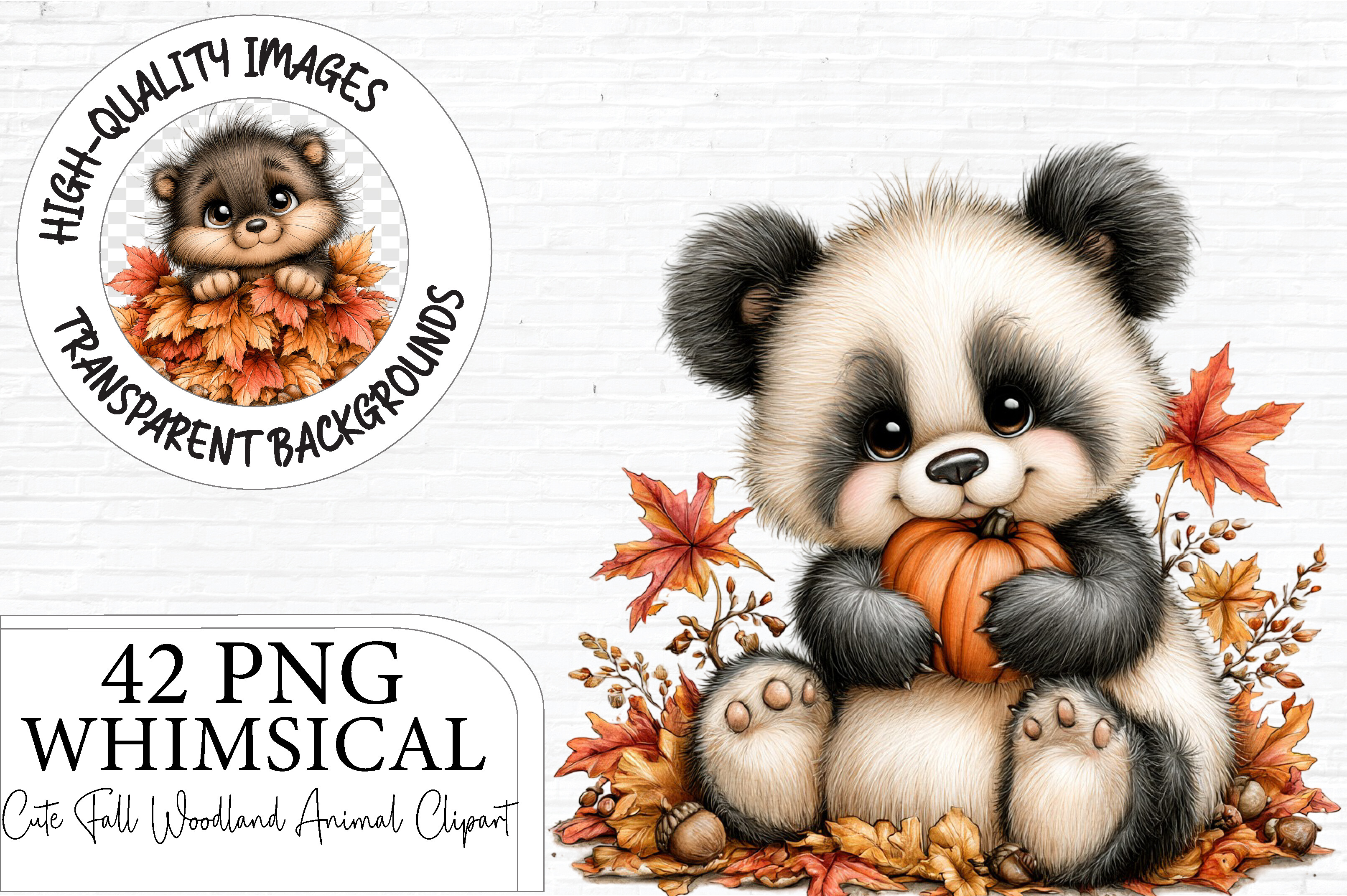 Cute Fall Woodland Animals Clipart