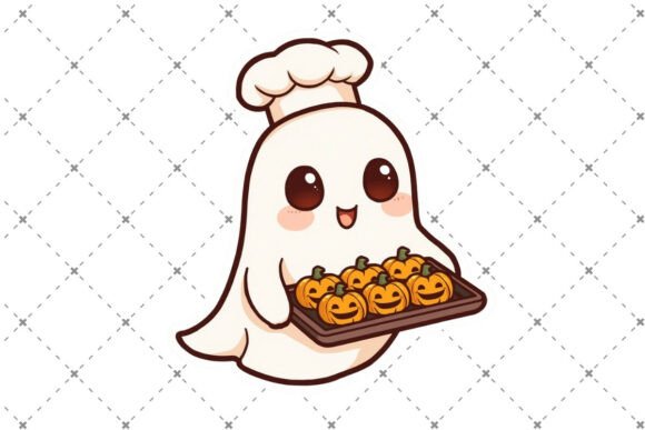 Cute Ghost Pumpkin Chef PNG