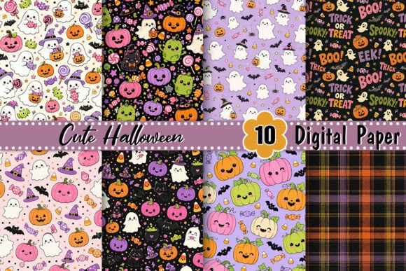 Cute Spooky Halloween Digital Paper