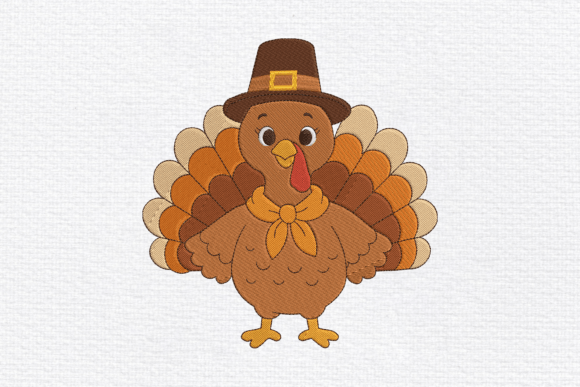 Cute Thanksgiving Turkey Embroidery