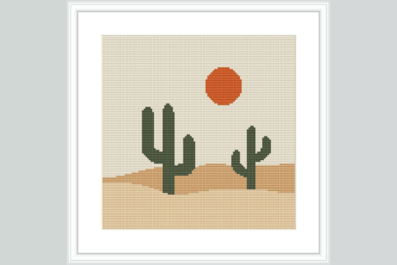 Desert Cactus Cross Stitch Pattern