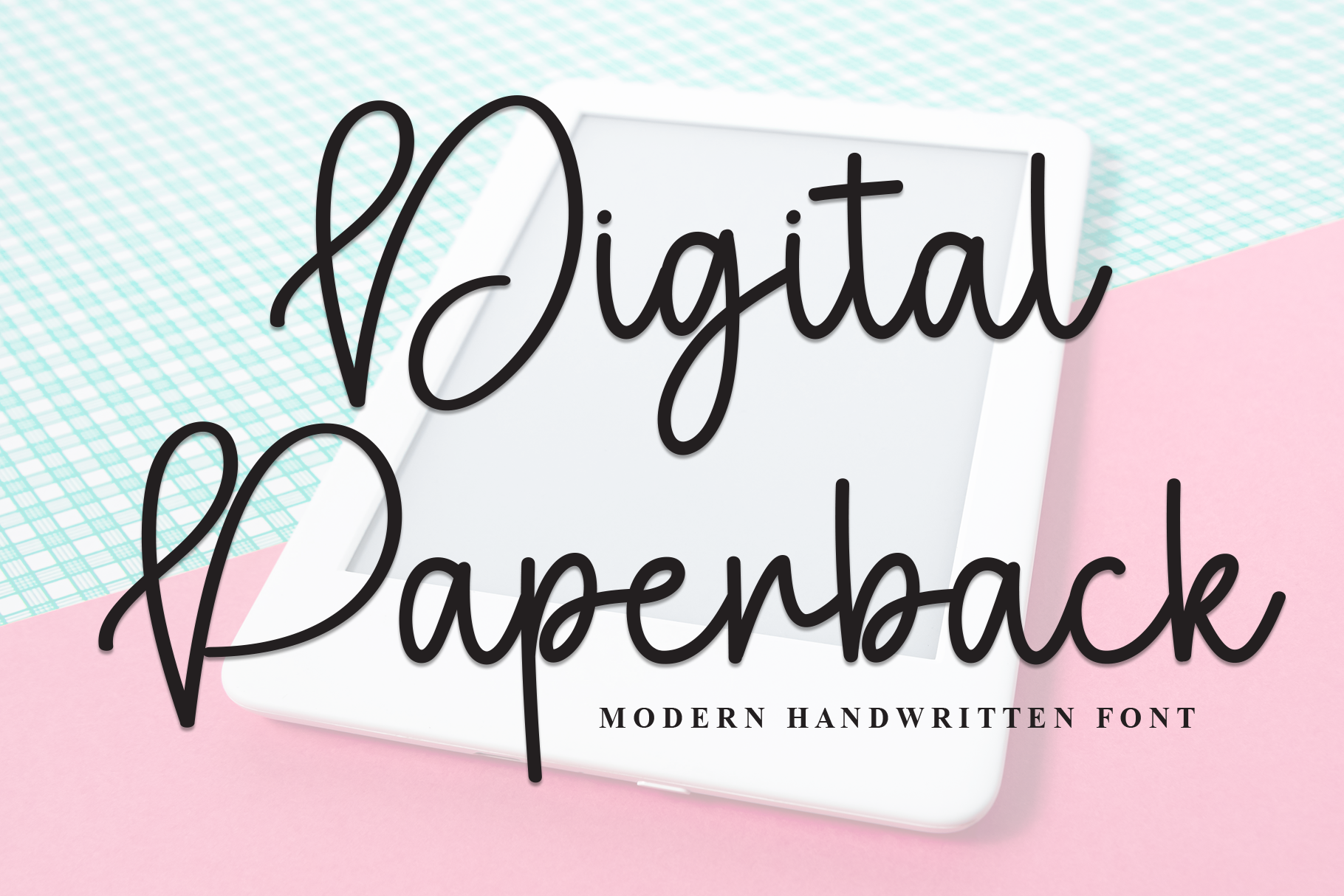 Digital Paperback preview, handwriting style font for printed labels