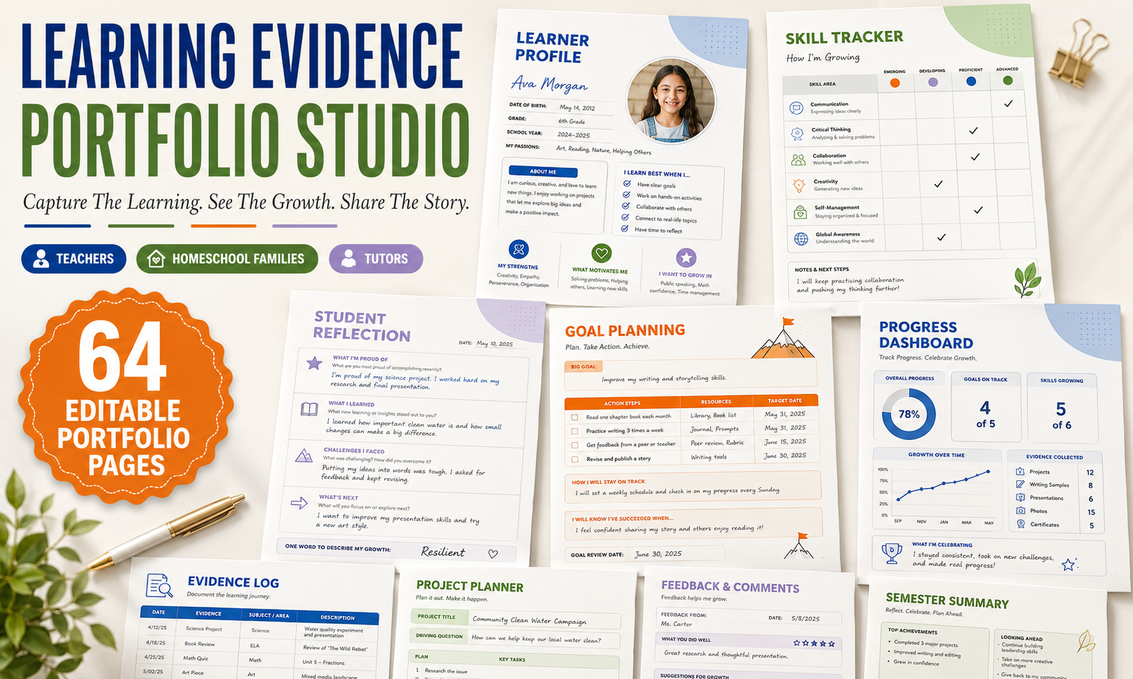 Editable PPT Learning Evidence Portfolio