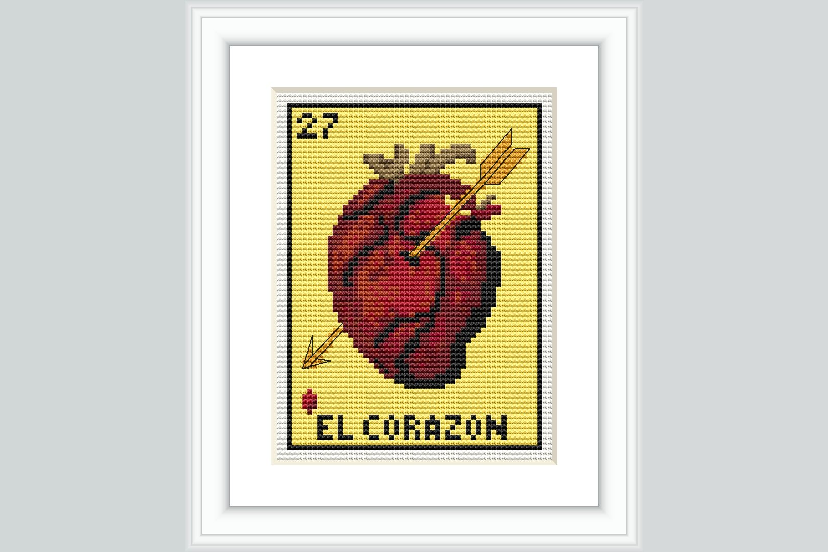 El Corazon Cross Stitch Pattern