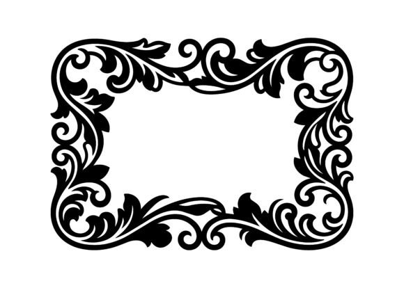 Elegant Acanthus Flourish Frame SVG