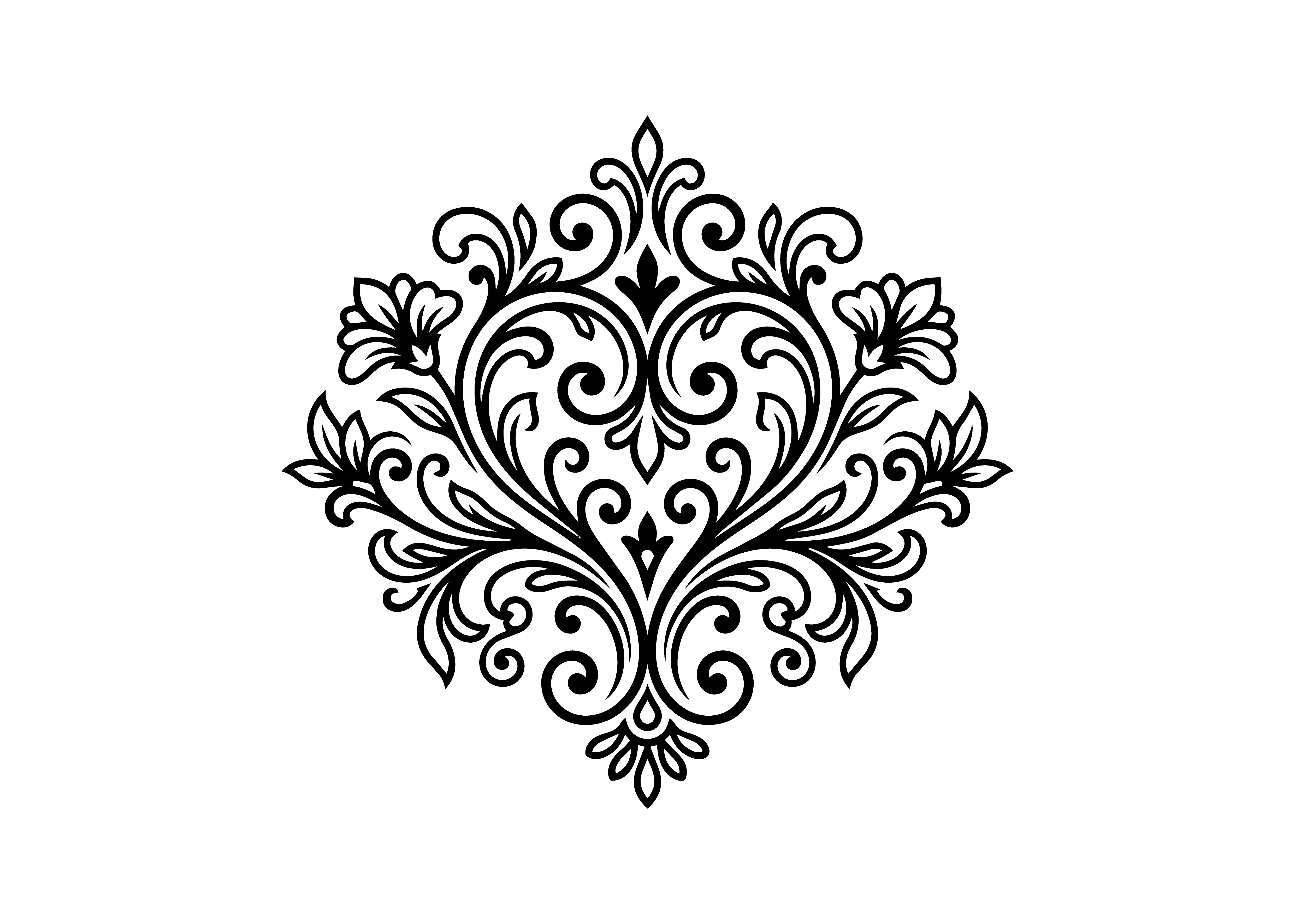 Elegant Floral Filigree Flourish SVG