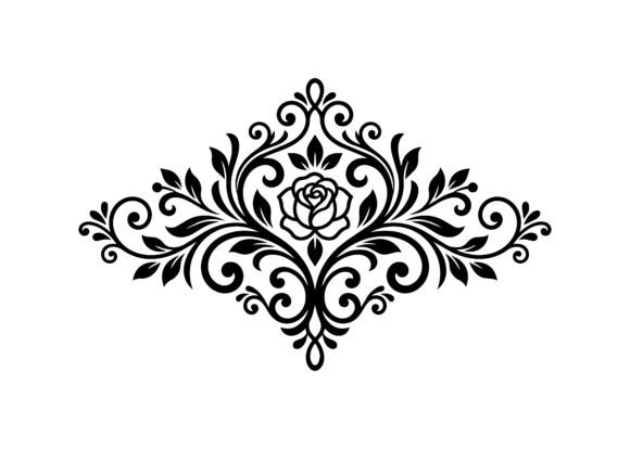 Elegant Rose Floral Flourish SVG