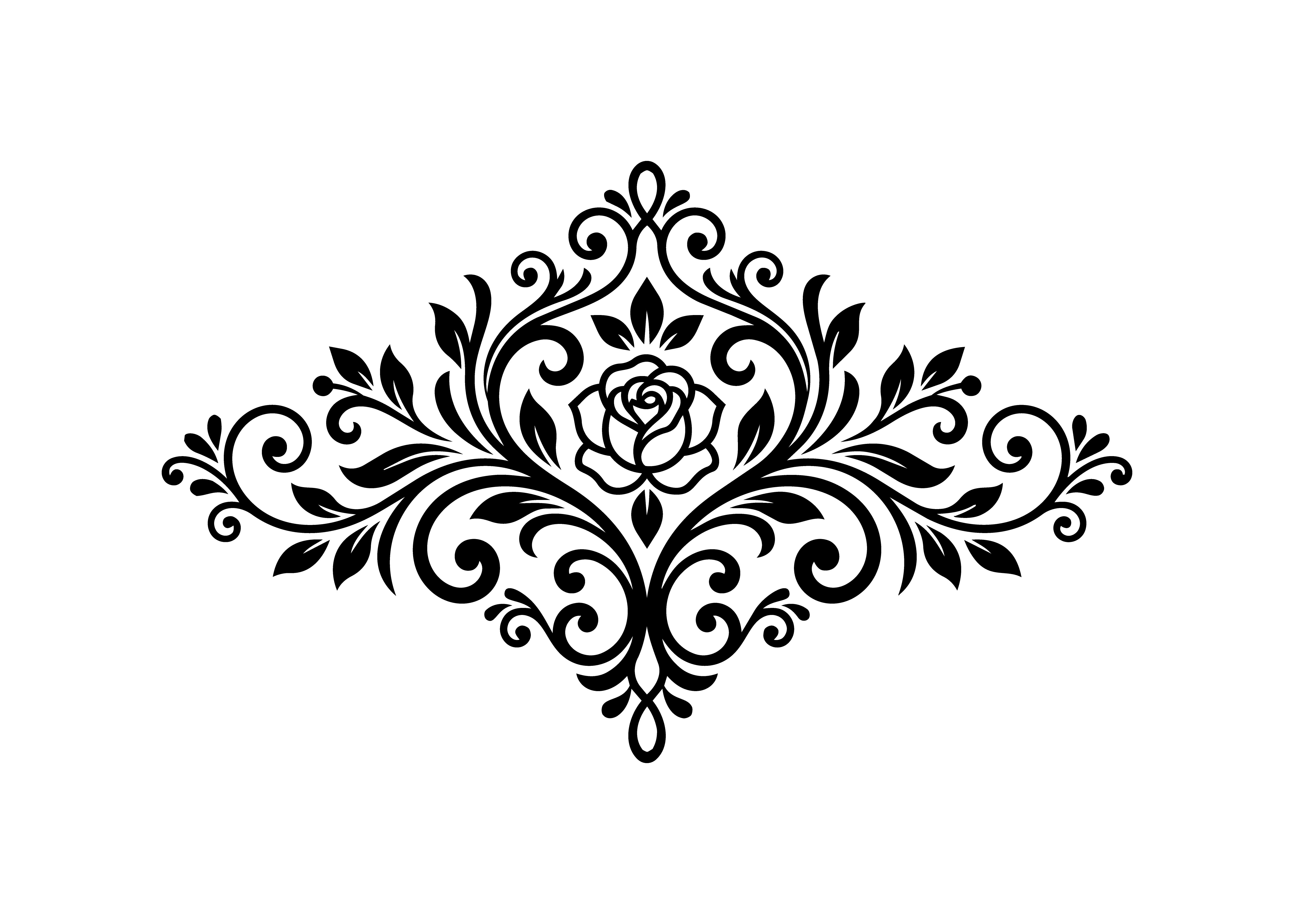 Elegant Rose Floral Flourish SVG