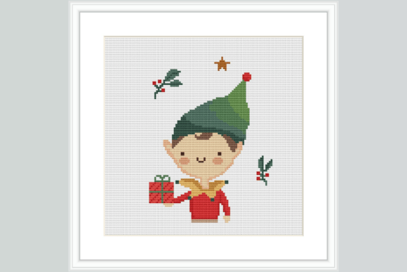 Elf Boy Cross Stitch Pattern