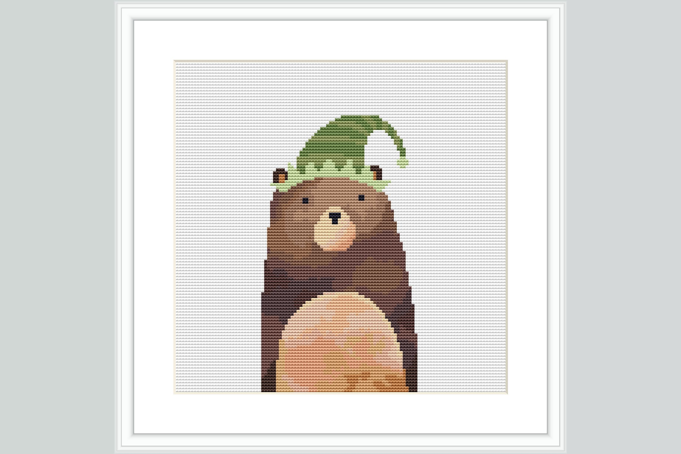 Elf Hat Bear Cross Stitch Pattern