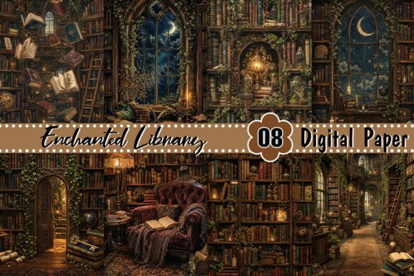 Enchanted Library Background