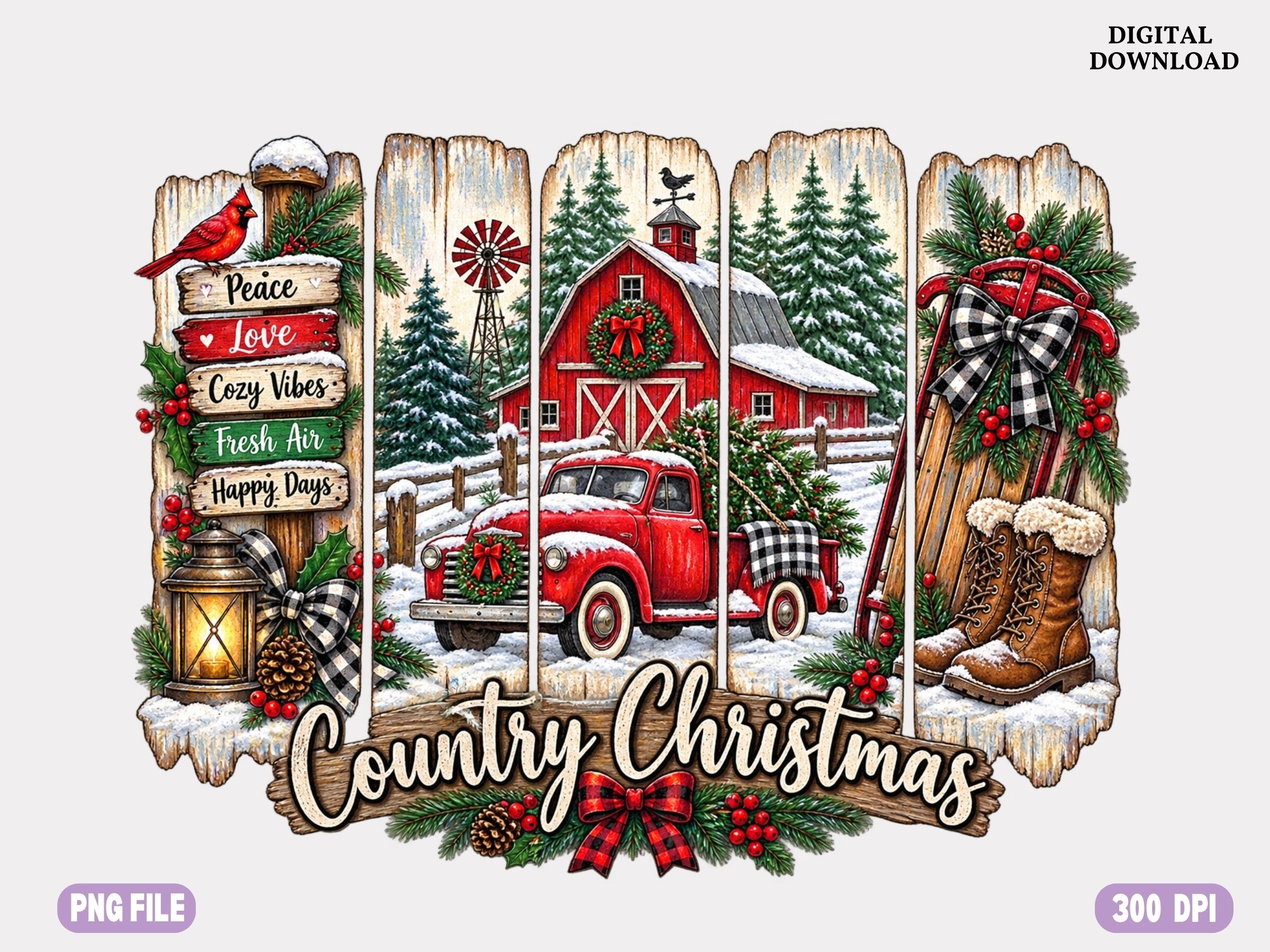 Farm Christmas Png Farmhouse Christmas