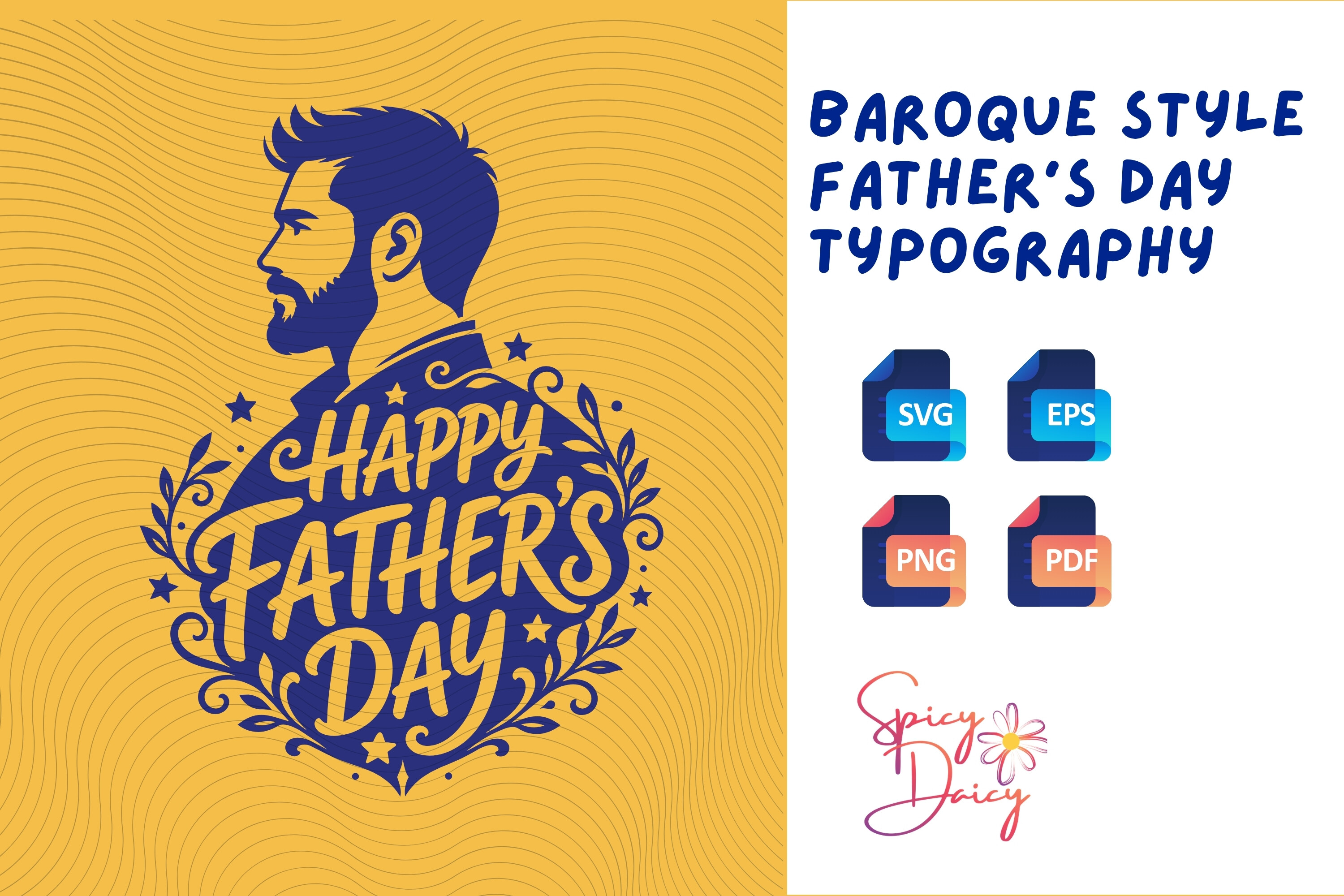Father's Day Silhouette Profile SVG PNG