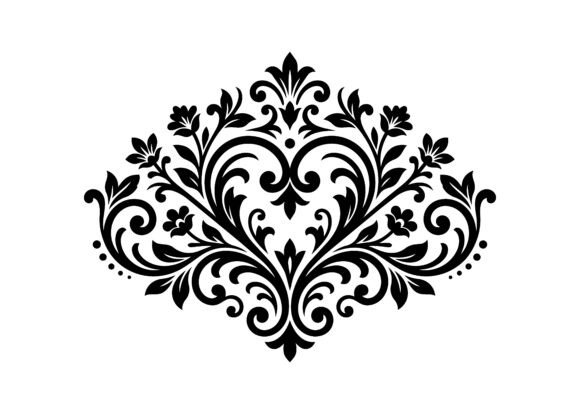 Floral Heart Filigree Ornament SVG