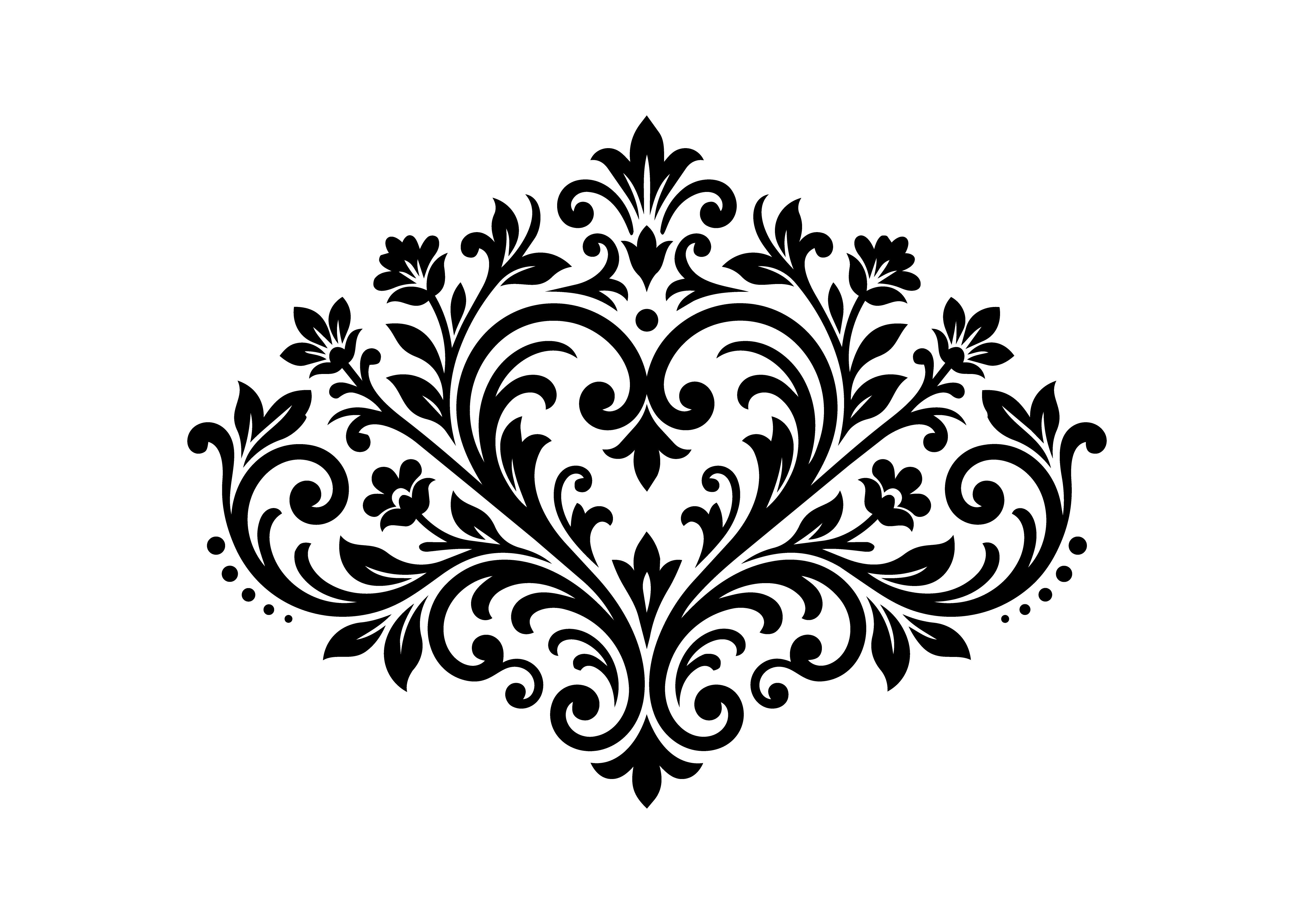 Floral Heart Filigree Ornament SVG