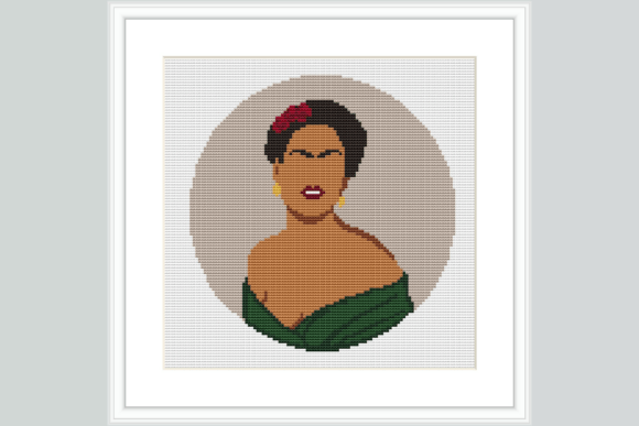 Flower in Hair Cross Stitch Pattern