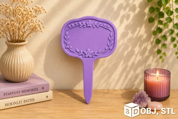 VoxelNest 3D Printable Garden Sign with Flowers – STL & OBJ Files - Image 2