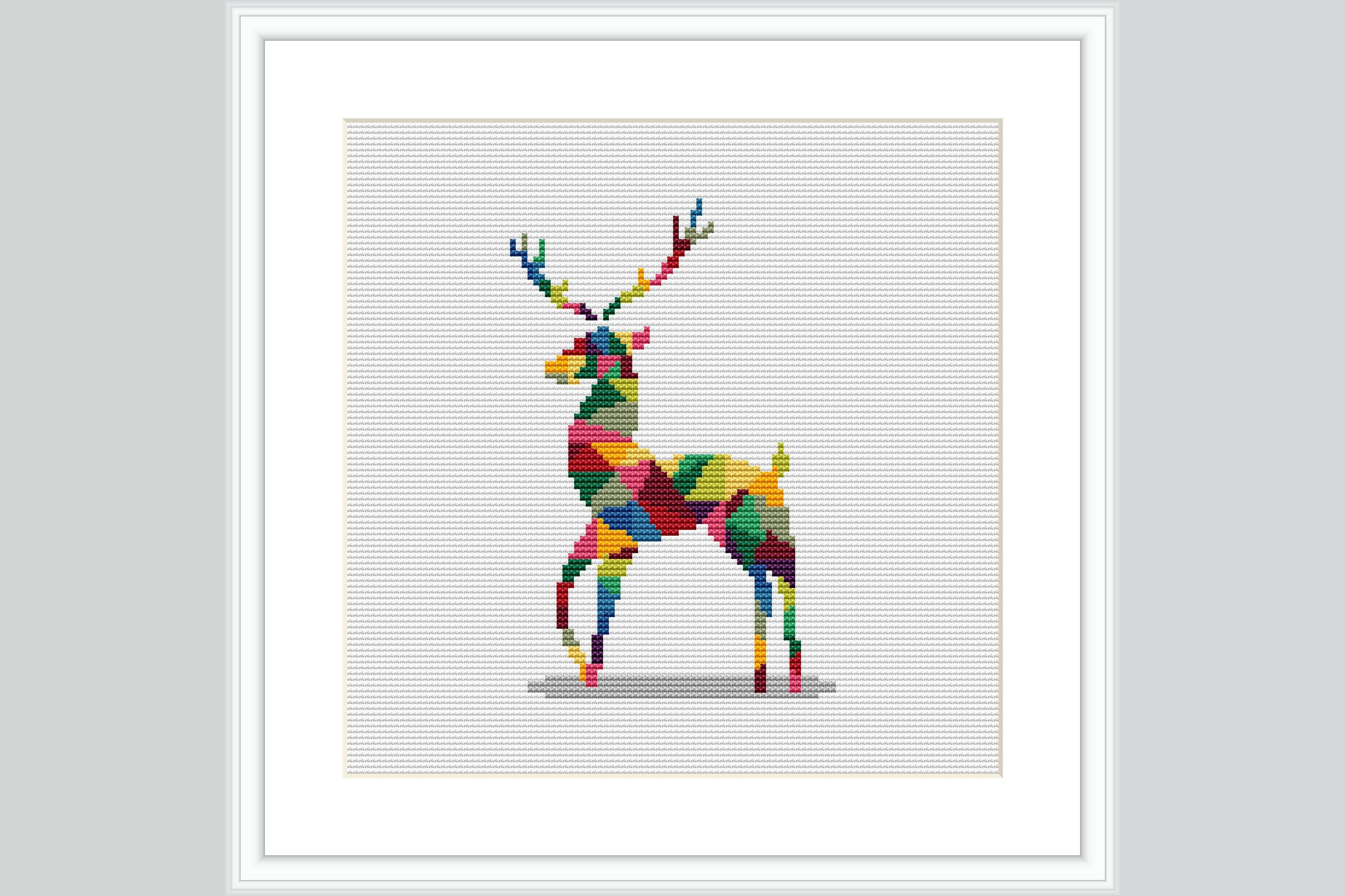 Geometric Deer Cross Stitch Pattern