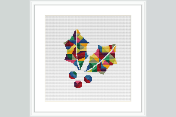 Geometric Leaf Cross Stitch Pattern