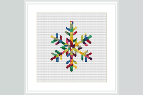 Geometric Snowflake Cross Stitch Pattern